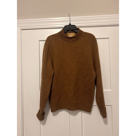 Vintage 80’s Jantzen Sweater Mens Large Tan Brown Wool Knit Crew Neck  USA Made - Picture 1 of 4